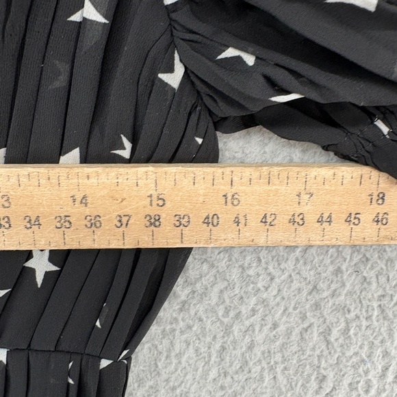 Valencia & Vine Star Print Pleated Mini Dress Black White XS Galaxy Celestial - Picture 6 of 14